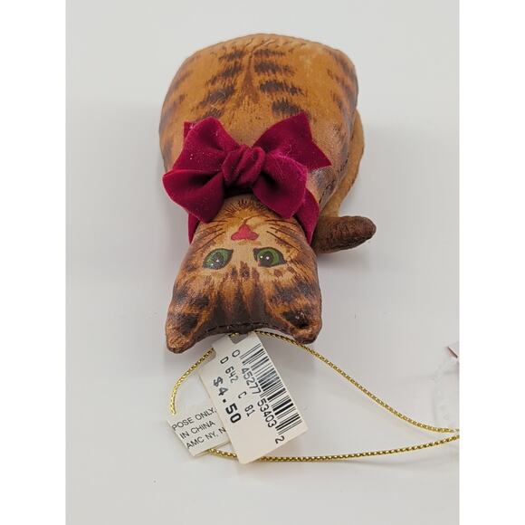 Vintage Bloomingdale Christmas Ornaments Lot Of 3 Champagne Bottle Cat Duck Boot - Picture 14 of 14